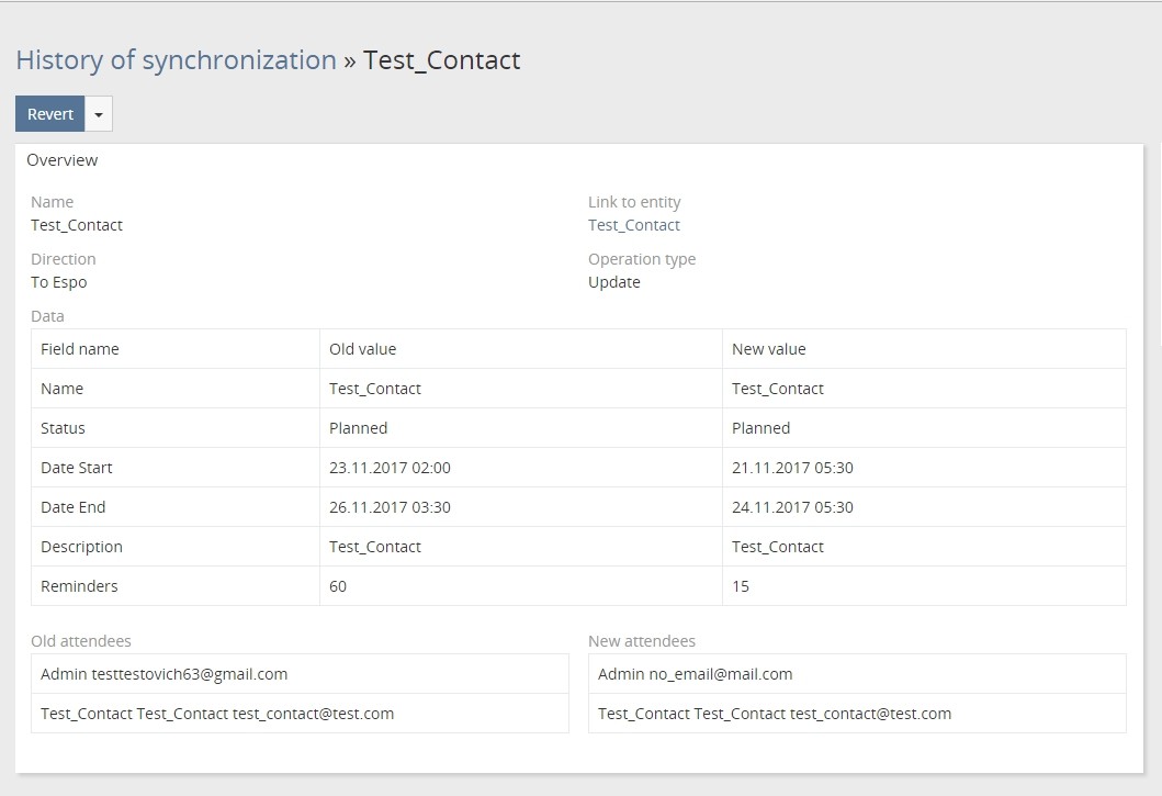 synchronization details